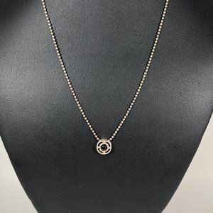 Sterling Circle with Onyx Gemstone on Bead Chain